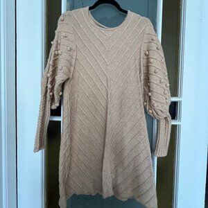 Avantlook Pom Detailed Sweater Mini Dress